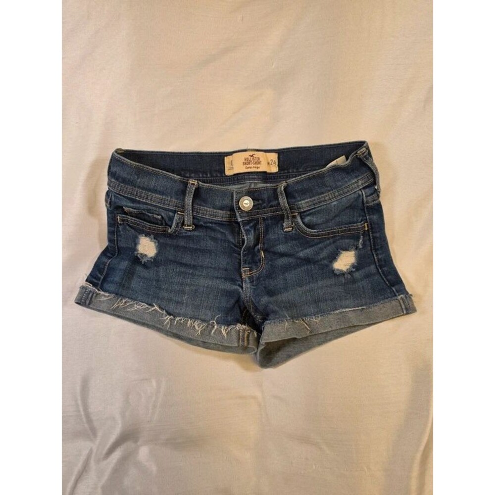 Hollister Low Rise Short-Short Distressed Denim Shorts - Size 0 / W24